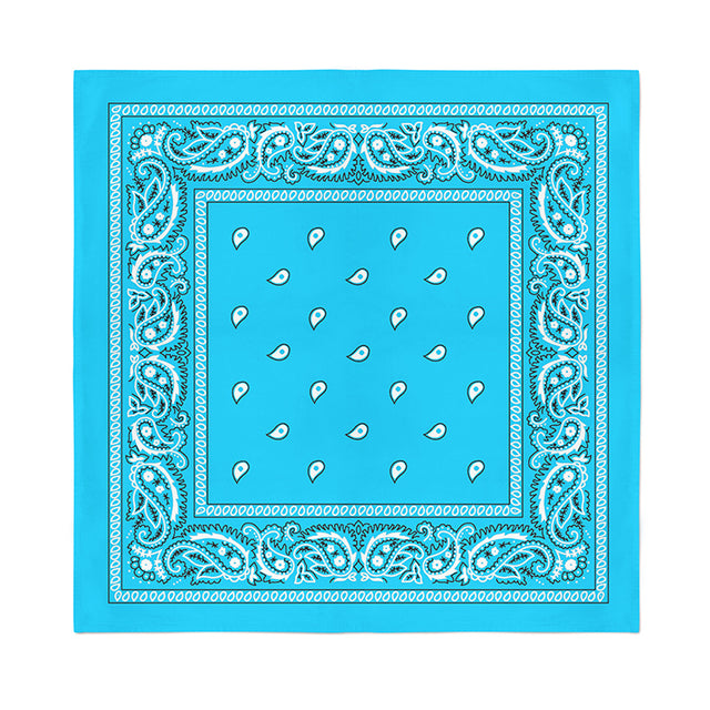 Turquoise Paisley paisley cotton bandana