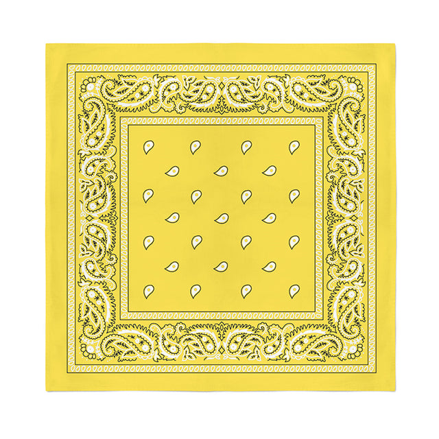 Yellow Paisley paisley cotton bandana
