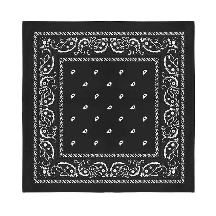 Black polyester square bandana